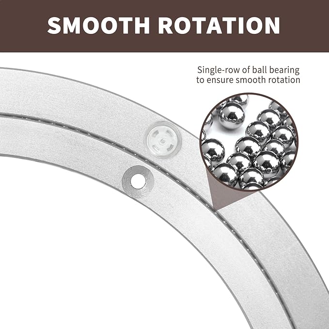 Lazy Susan Hardware Silent Non-Slip Turntable Aluminium Turntable Bearing for Round Dining Table TV Rotating Table 20 inch