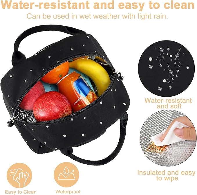 Bluboon Lunch Bag for Women Men Cute Lunch Tote Bags Reusable Insulated Lunch Box Large Capacity Reusable Insulated Cooler for Work Picnic or Travel