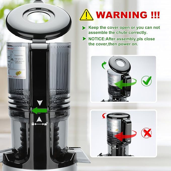Juicer Machines, Cold Press Juicer with 5.3'' Large Feed Chute, Fit Whole Fruit and Vegetable Slow Juice Extractor Machine, 300W Masticating Juicers Easy To Clean, High Juice Yield, BPA Free