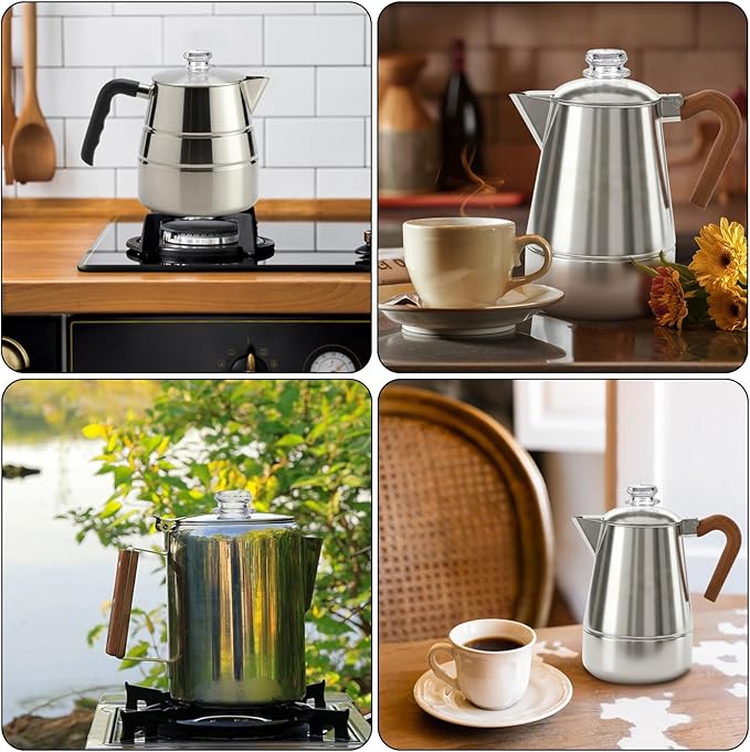 6 Pack Coffee Percolator Glass Top Replacement, Clear Coffee Filter Glass Knob for Electric and Stove Pots, Heat-Resistant Percolator Parts Camping Accessories for Coffee Filter and Makers