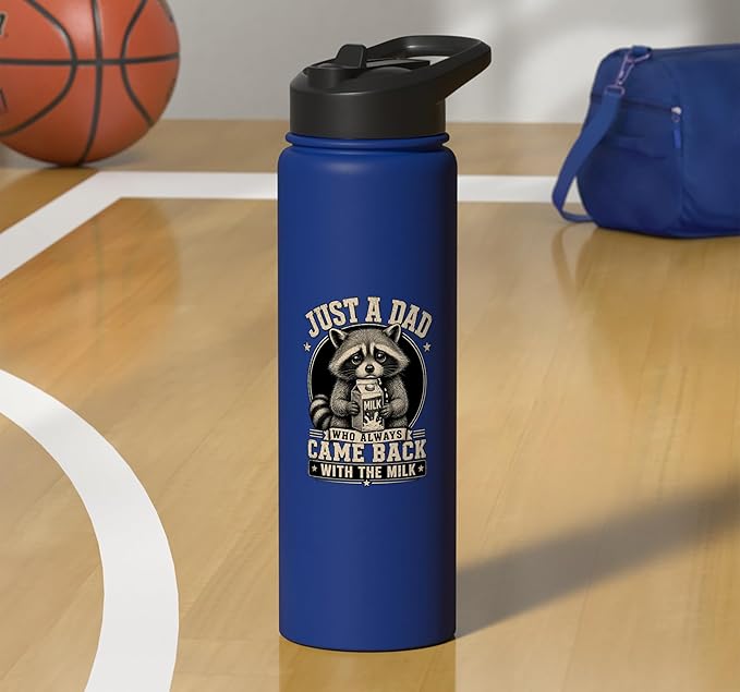 Just A Dad Who Always Came Back With The Milk Fathers Day Stainless Steel Insulated Water Bottle