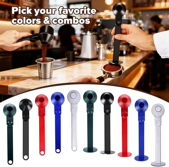 2Pcs Coffee Scoop Funnel 2Tbsp 51mm Espresso Tamper Kit, BPA-Free PCTG Dishwasher Safe, Fits K-Cup Reusable Pods/Espresso Machine, Coffee/Protein/Powder, Upgraded Combo Transparent, 2 Models A&B