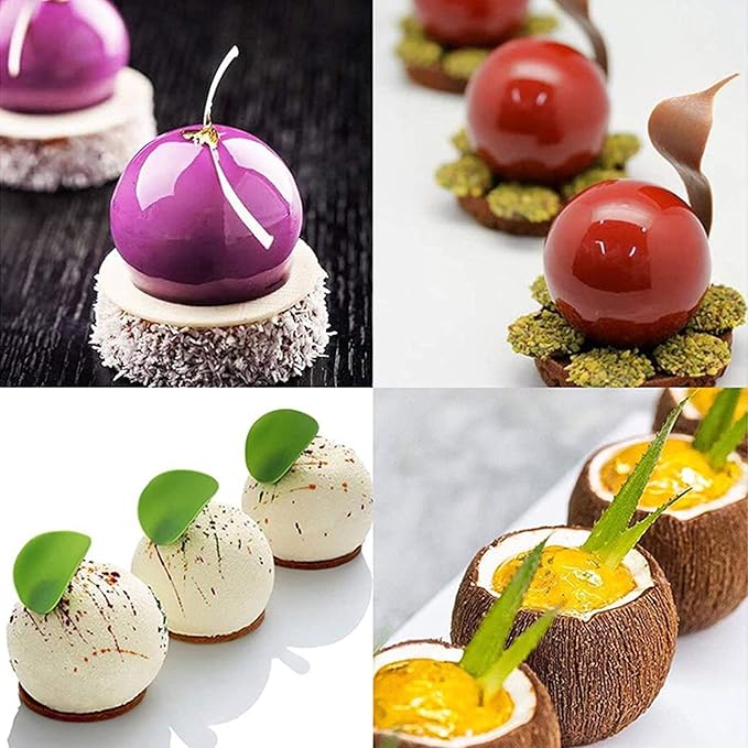 3D Truffle Ball Shape Sphere Silicone Baking Mold for Mousse Cake French Dessert Mold for Pastry Chocolate Soap Ice Cream 15 Cavity