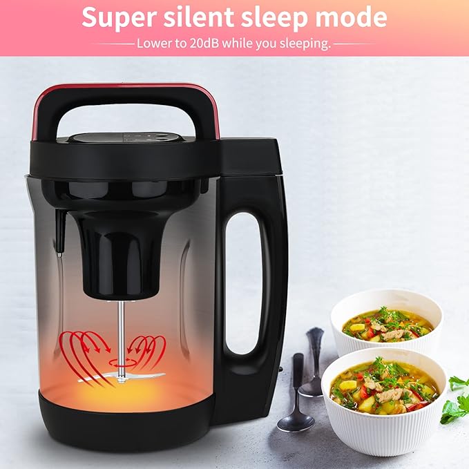 2L Soup Maker, Makes 2-6 Servings, LCD Touch Control Panel, Stainless Steel Blender & Heater, 800W for Soups, Smoothies, Sauces — Smart Kitchen Appliance for Homemade Soup