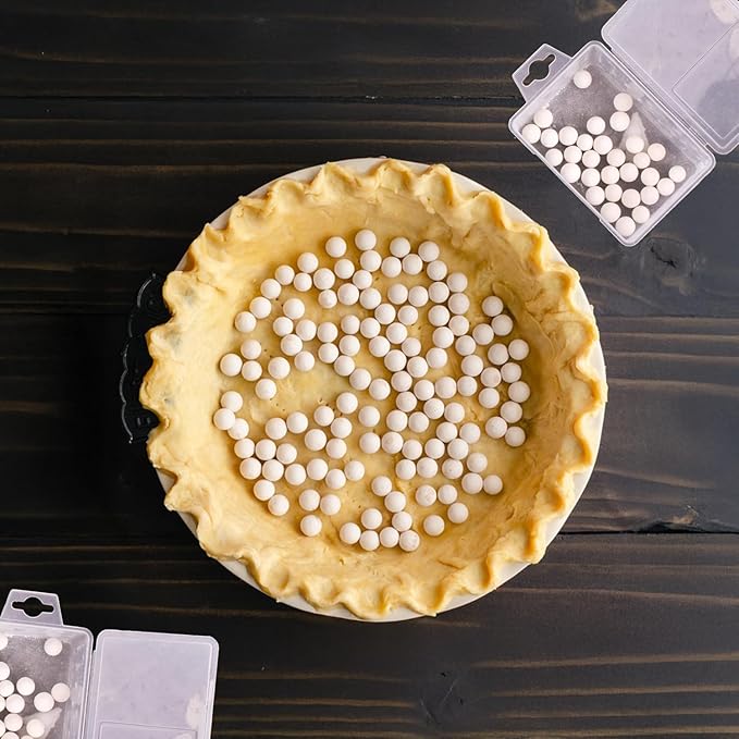 Mrs. Anderson's Baking Ceramic Pie Crust Weights, 135 Count, Natural Stoneware, For Blind Baking Pie Crusts And Tart Shells With Even Baking Results