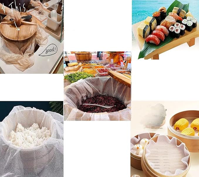 1Pcs Rice Net, 45 x 39 inch Sushi Rice Cooking Net,Non-Stick Rice Cooker Napkin,Reusable Home or Commercial Rice Net,Fine Mesh Steam Cloth