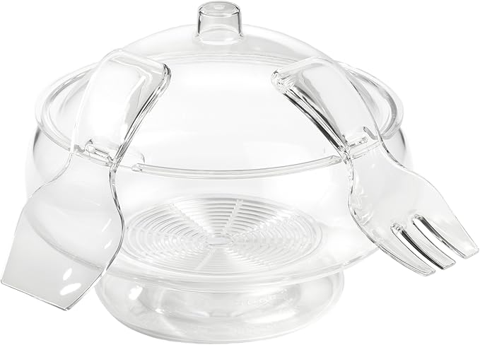 Prodyne AB-3-D Acrylic Salad Bowl & Servers, Clear