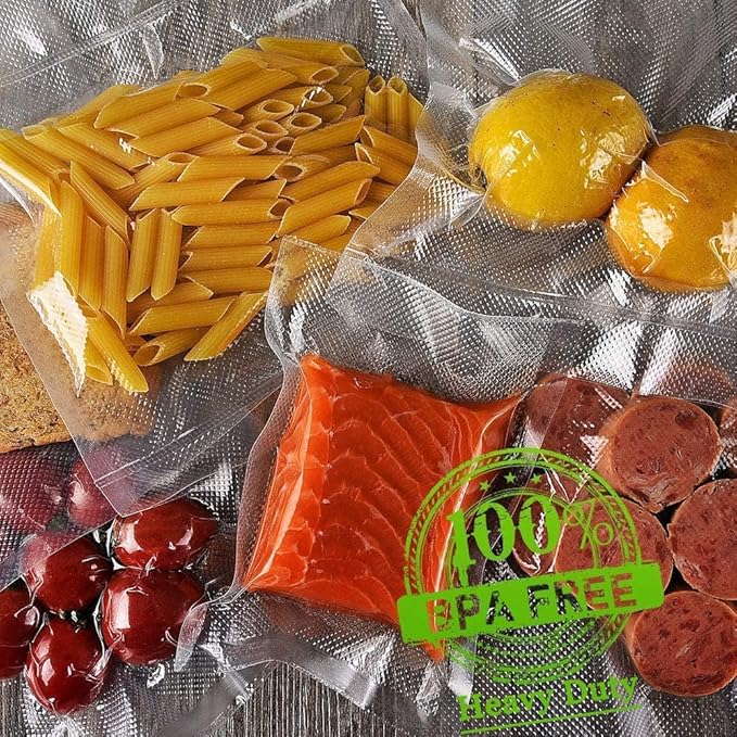 Vacuum Sealer Bags For Food: 6 Pack 3 Rolls 11" x 20' + 3 Rolls 8" x 20' - Commercial Grade BPA Free Bag Rolls - Durable Cut-to-Length Food Vac Bags for Sous Vide Cooking Puncture Prevention