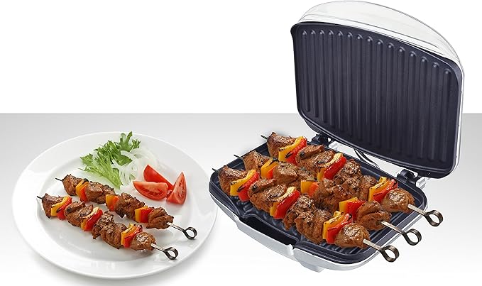Courant Contact Grill, Panini Press Grill, 4 Servings Indoor Grill Champ, White (CCG-5681)