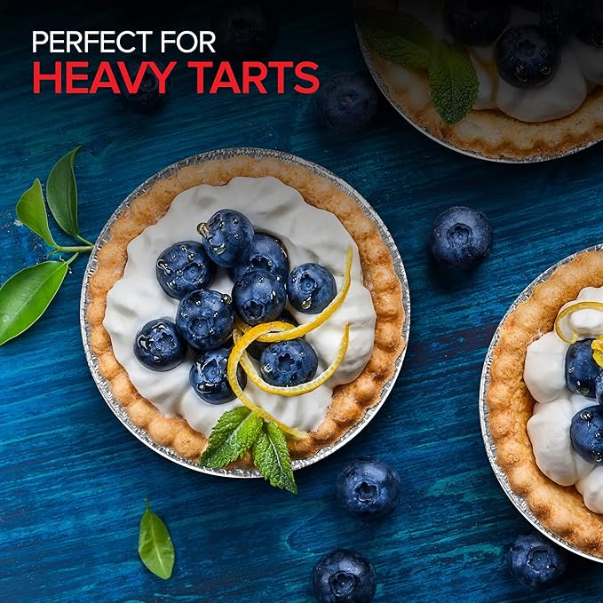 Stock Your Home 5 Inch Aluminum Foil Pie Pans (50 Count) - Disposable & Recyclable Mini Pie Pans - Foil Pie Tin for Bakeries, Cafes, Restaurants - Durable Mini Foil Pans for Pies, Fruit Tarts, Quiche
