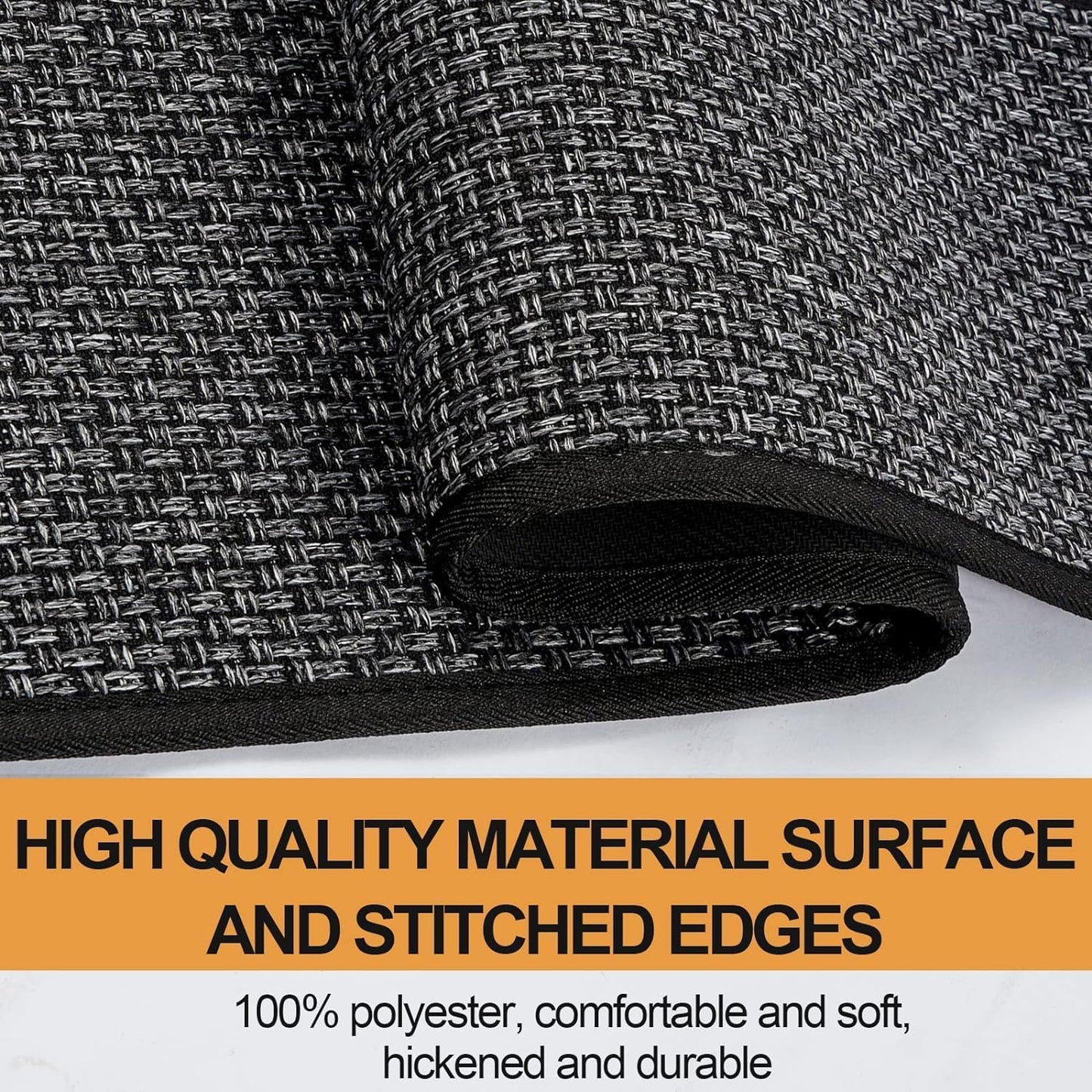 Kitchen Mat 1 PCS, Cushioned Non Slip Rugs for Kitchen Floor, Absorbent Runner Comfort Standing Mats Washable for Kitchen, Office, Home (Black, 17.3"x95")