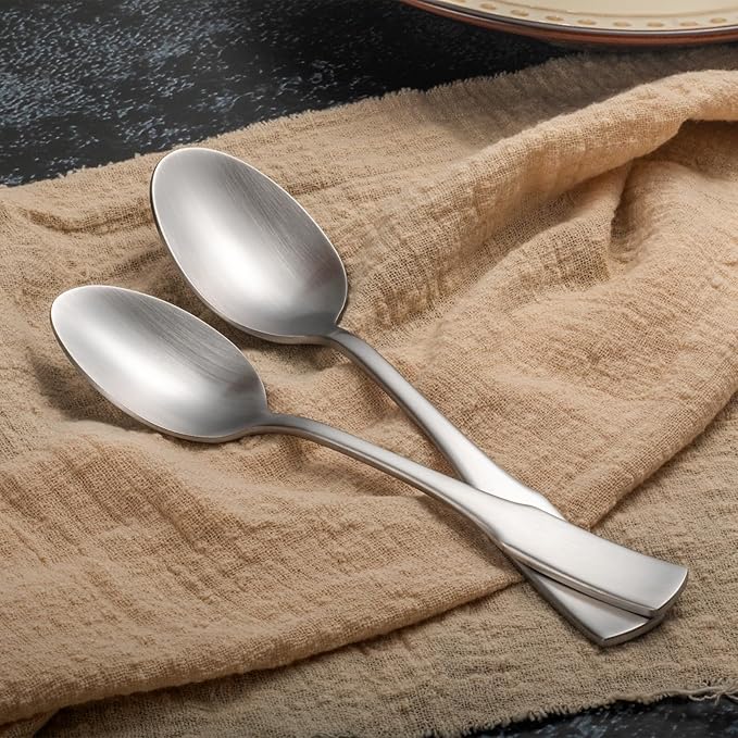 Alata Kate Satin 40-Piece Silverware Set,Service for 8,Stainless Steel Flatware Set,Matte Satin Polished Cutlery Set,Dishwasher Safe