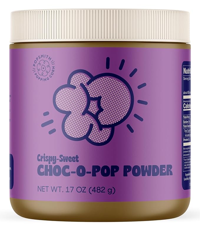 Popsmith Popcorn Chocolate Popcorn Seasoning - 17oz Jar - Chocolate Powder - Vegan and Gluten-Free - Seasoning Powder for Popcorn Made in USA