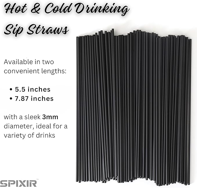 Coffee Stirres, Disposable 7.87-inch Drinking Straws or Coffee-Stirs, 2000pcs Black Straws CoffeeBar Accessories or Cocktail Straws