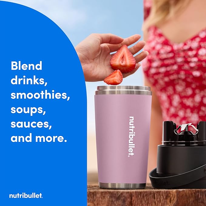 nutribullet Flip Portable Blender with Insulated Cup, Lavender, NBPB50350LAV
