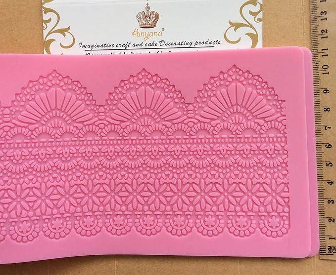 set of 4 huge 15.5" sugar edible cake silicone fondant impression lace mat cake decorating mold gum paste cupcake topper tool icing candy imprint baking moulds sugarcraft trimming flower