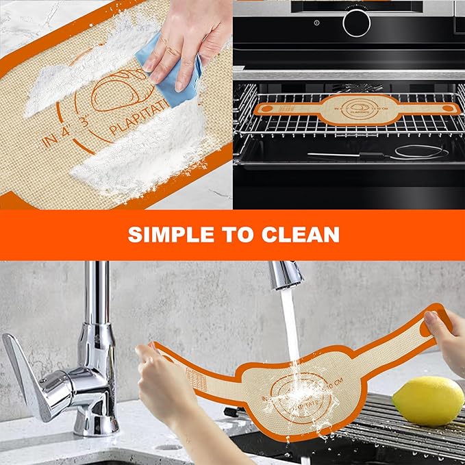 PLAPITATE Silicone Bread Sling Dutch Oven Liner, Non-Stick & Easy Clean Reusable Oval Silicone Bread Sling Baking Mat, Easy to Transfer Sourdough Bread - 2 Orange Set