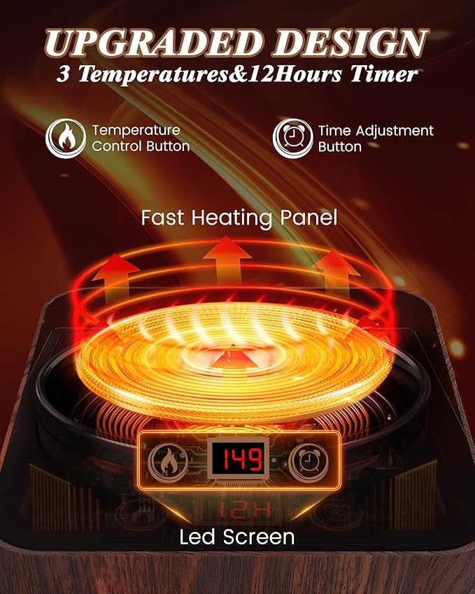 Coffee Mug Warmer for Desk with Auto Shut Off, Coffee Warmer for Desk Office with 3 Adjustable Temp. &12 Hours Timer (Valentines Day Gifts)