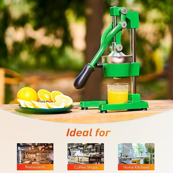 CO-Z Manual Citrus Juicer, Professional Orange and Lemon Juice Maker, Easy to Clean, Green