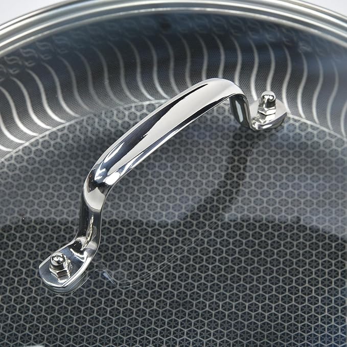 13 IN Glass Lid with Stainless Steel Handle for Frying Pan, Tempered Replacement Cover Compatible for Skillets, Wok, Round Cast Iron, Cast Aluminium, Stainless Steel Pans & Pots (317mm-332mm)