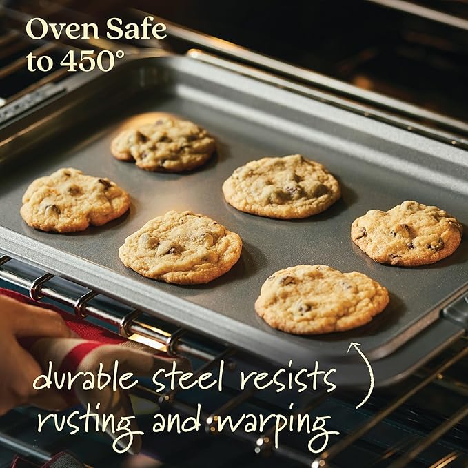Anolon Advanced Nonstick Bakeware Set, Nonstick Cookie Sheet / Baking Sheet and Crisper Pan - 2 Piece, Graphite Gray