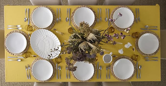 Lenox Serveware, Lenox French Perle Carved Turkey Platter, Scalloped, Oval, 18-Inch, Stoneware, Dishwasher Safe, Turkey Platter for Thanksgiving, Winter Hosting, Christmas Serving (White, 1 Piece)