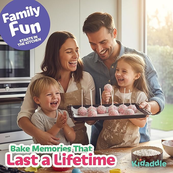 Kidaddle DIY Cake Pop Kit – Unicorn | Baking Kit with Premeasured Ingredients, Decorating Supplies | Made in USA | Certified Kosher | Christmas Gift