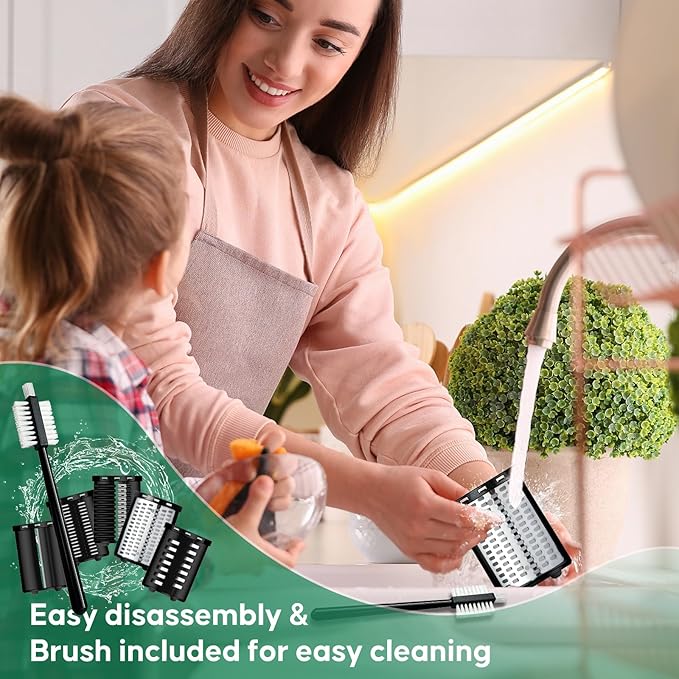 5-In-1 Electric Cheese Grater,300W Salad Maker,Electric Grater for Block Cheese,Kitchen Electric Food Slicer Shredder,Chopper for Vegetables Cucumber Carrots Cabbage Nuts(Red)