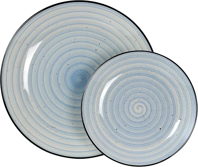 Elama Gia 24 Piece Stoneware Dinnerware Set (Light Blue)