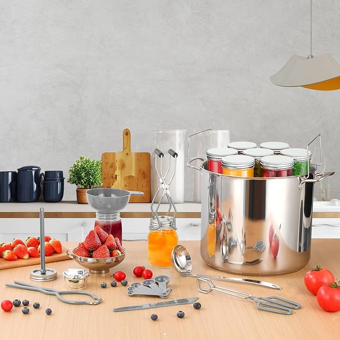 Gemfino Canning Supplies Starter Kit with Canning Rack,Canning Kit for Beginners