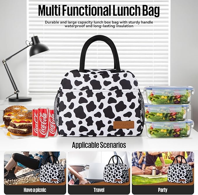 douyadady Lunch Bag Women/Men Lunch Box Women/Men (cow)
