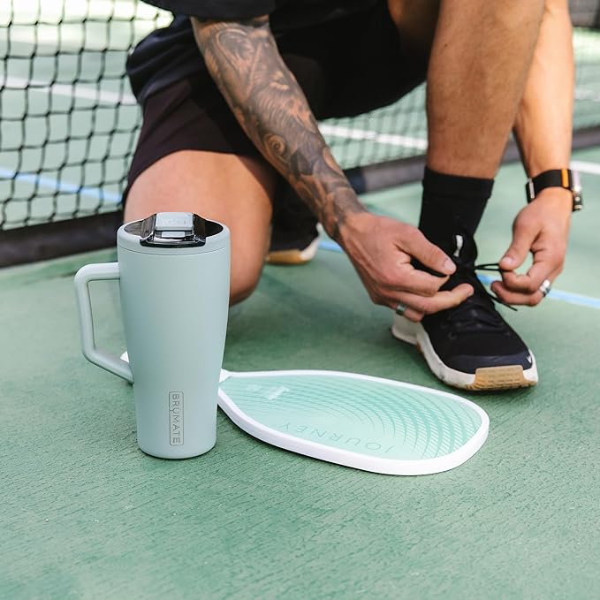 BrüMate Era Flip 30oz Tumbler with 100% Leakproof Covered Straw Lid | Hygienic Covered Straw | Insulated Stainless Steel Water Bottle with Handle | Cup Holder Friendly | BPA-Free (Mocha)