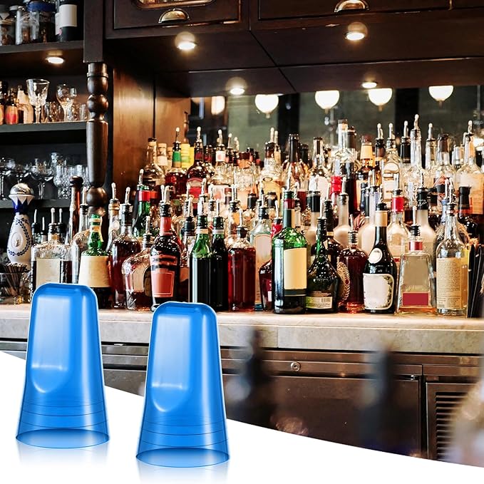 Chengu 100 Pieces Liquor Bottle Covers Pour Spout Covers Bar Toppers for Bottles Universal Pour Dispenser Dust Translucent Silicone Rubber Spout Caps for Bar Home Kitchen Tools Supplies (Blue)
