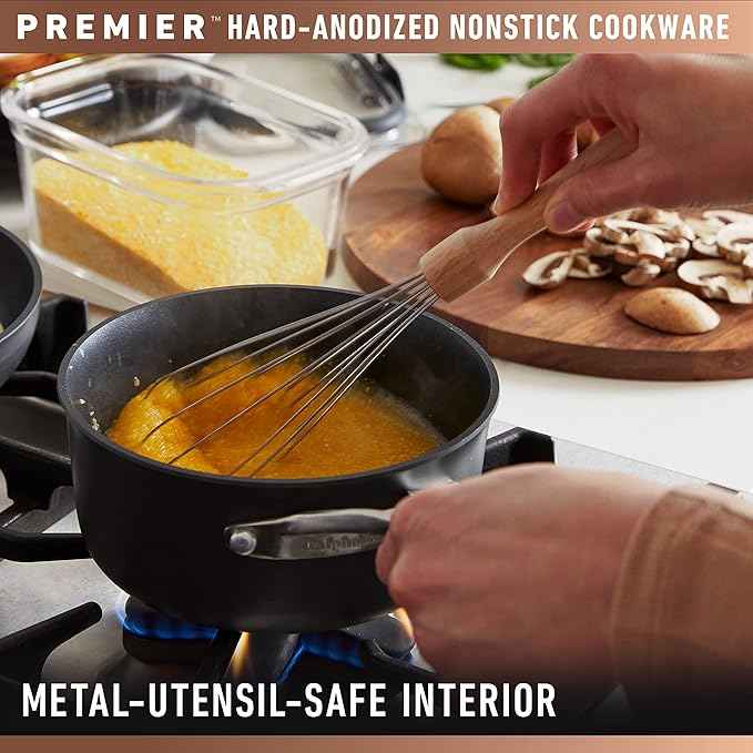 Calphalon Premier Hard-Anodized Nonstick Cookware 11-Piece Pots and Pans Set Dishwasher and Oven Safe with MineralShield Nonstick Technology Durable and Versatile Kitchen Cookware