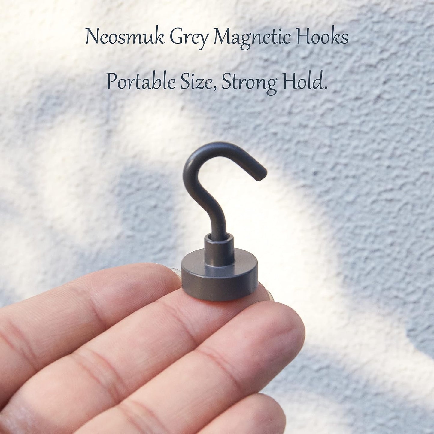 Neosmuk Magnetic Hooks, Cruise Ship Essentials, 30lb+ Heavy Duty Magnetic Hooks for Cruise Cabins, Refrigerator, Grill, Hanging, and Travel | Extra Strong Must-Haves Magnet Hook(Grey,Pack of 12)
