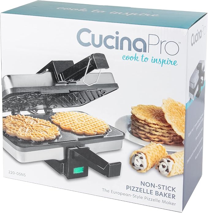 CucinaPro Pizzelle Maker 2 Pack Set– Nonstick Pizzelle Baker & Mini Italian Waffle Iron Press, Easy to Use Duo for Thin Crisp Cookies & Unique Dessert Treats, Gift Bundle for Home, Kitchen Must Have