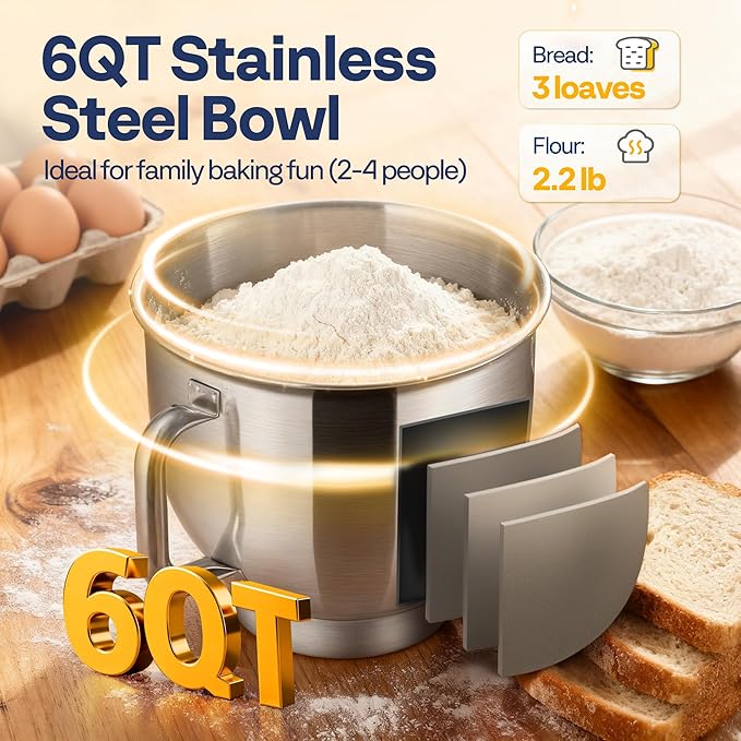 VIVOHOME Stand Mixer, 660W 10 Speed 6 Quart Tilt-Head Kitchen Electric Food Mixer with Beater, Dough Hook, Wire Whip and Egg Separator, Silver