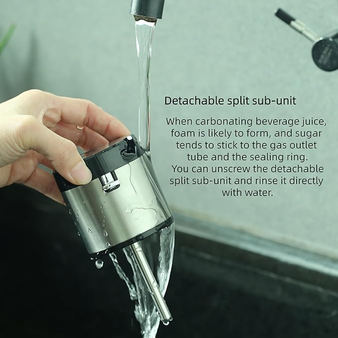 Carbonates Any Drink – Airosia Soda Maker, 304 Stainless Steel Sparkling Water Carbonator Machine with 2 BPA-Free Bottles (1L & 0.5L) and 2 CO2 Carbonator