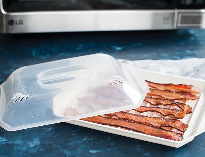 Nordic Ware Bacon Rack with Lid, 10.25x8x2 Inches (Pack of 4)