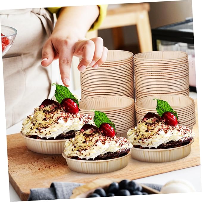 200pcs Mini Tart Pans Round Bottom Small Pans Oven Microwave Safe Baking Cups Non-stick Tart Trays for Baking Tools