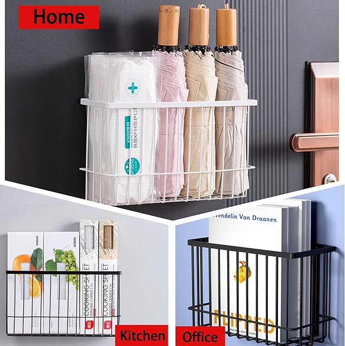 Buyyyit Magnetic Basket Shelf Fridge Bin Holder Laundry Room Organization Home Storage Class Office School