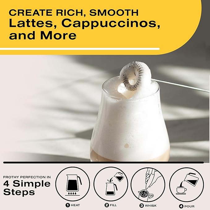 Bean Envy Milk Frother, Coffee Stirrers, Frother Wand, Milk Frother Handheld, Frother with stand, Hand Blender for Coffee, Lattes, Cappuccino, Matcha and Hot Chocolate – Kitchen Gifts - Rose Pink