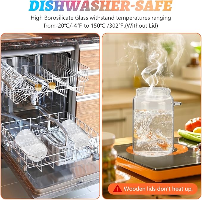 Glass Food Storage Jar with Lids Spoon Glass Coffee Canister Borosilicate Glass Food Containers for Ground Coffee Beans Nut Pasta Sugar Candy Spice Rice Tea (900ml/30oz-1 pack-with spoon)