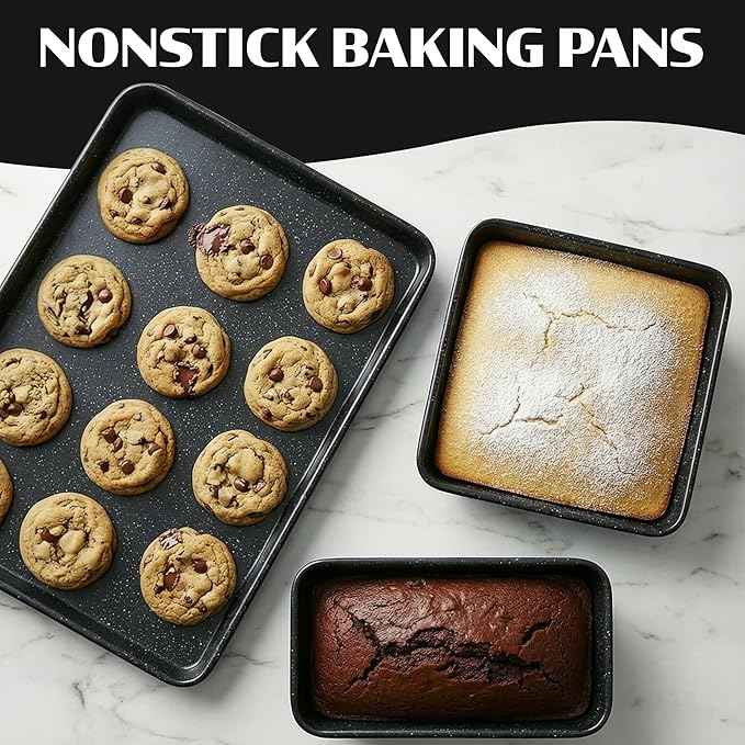 Granitestone 20 Piece Ceramic Nonstick Pots and Pans Set, Cookware and Bakeware Set with Utensils & Steamer, Diamond Reinforced, Non Toxic PFOA PFOS Free, Oven & Dishwasher Safe, Black