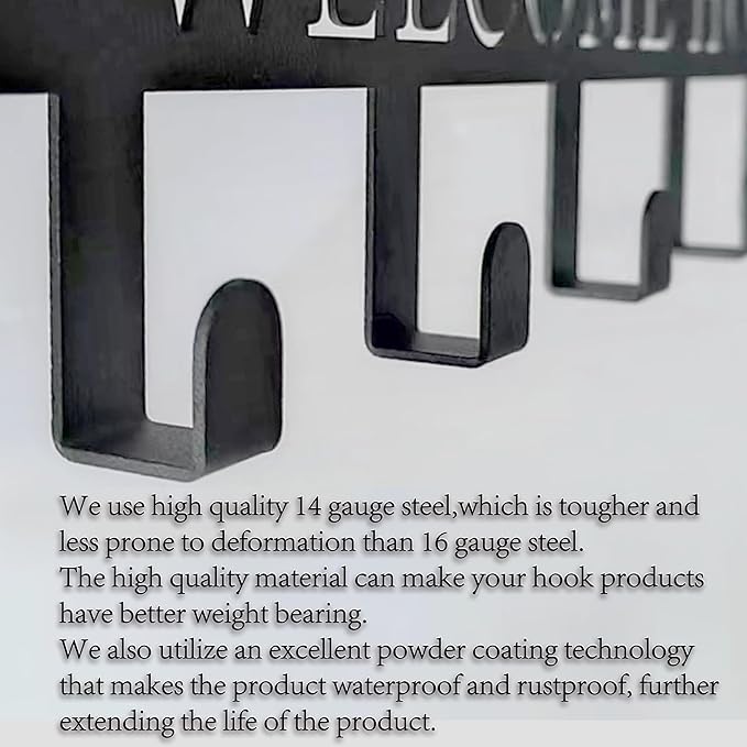 Personalized Metal Key Hooks for Wall, Custom Key Holder for Front Door or Entryway, Wall Mounted Key Rack Organizer, Decorative Keychain Hook, Home Storage Hanger, Housewarming Gift