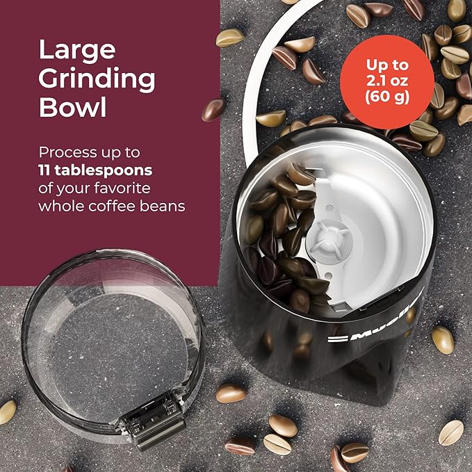 Mueller Living HyperGrind Precision Electric Spice/Coffee Grinder Mill with Large Grinding Capacity and Powerful Motor also for Spices, Herbs, Nuts, Grains, Black
