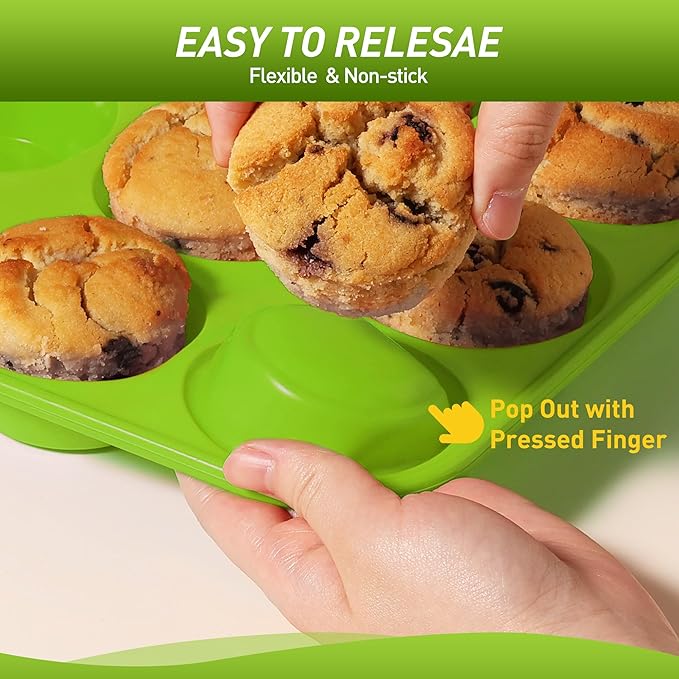 2 Pack 12 Cups Silicone Muffin Pan with Metal Reinforced Frame Regular Size Silicone Molds Cupcake Cake Baking Pans Cookie Baking Chocoflan Cupcake Mold Kitchen Baking Mold Tools for Cooking