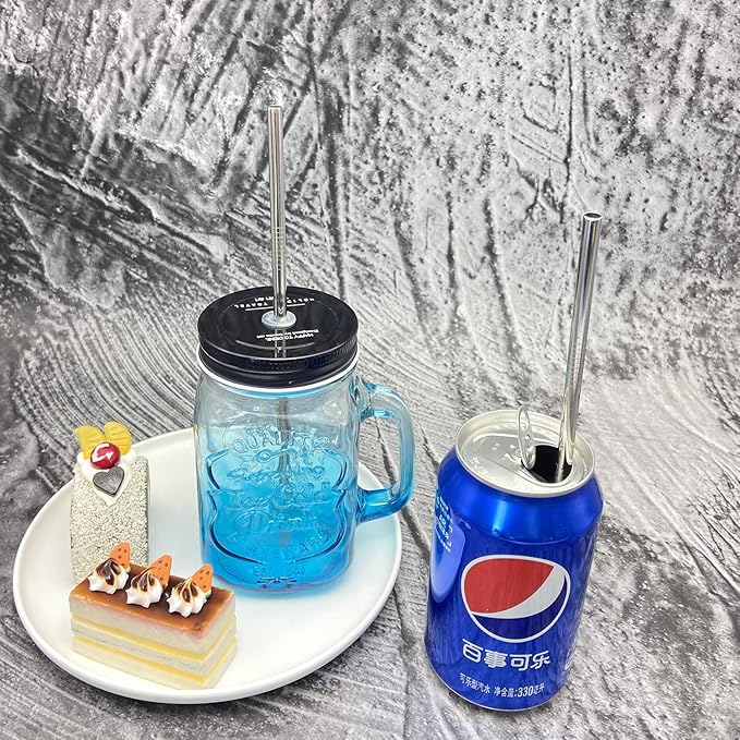 Stainless Steel Straw 100Pcs In Bulk,Ultra Long 10.5" Reusable Metal Straight Straws in Wholesale Order for Drinks (10.5" - Silver, 100pcs - Straight)