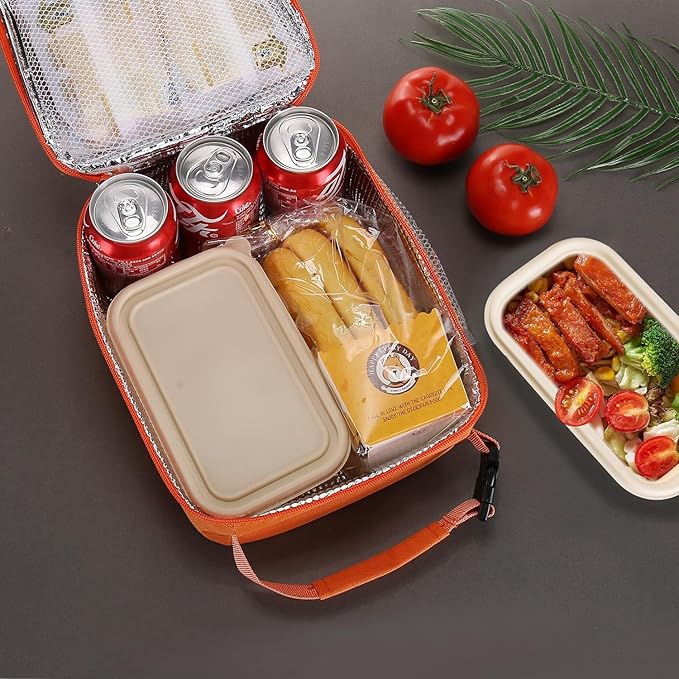 Lovoeo Lunch box Lunch bag for men women Insulated Lunchbox Lunch bags for Work Picnic Travel (Orange)