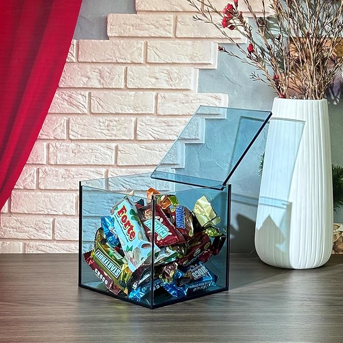 NC Coffee Capsule Storage Box Coffee Pod Holder Organizers Accessories Anti Dust Durable Clear Acrylic Box for House and Office Use, Light Blue, 5*5 In